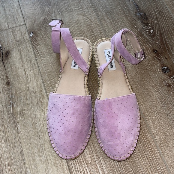 NWOB Steve Madden Leather Suede ESPADRILLES FLATS in lavander - Picture 2 of 6